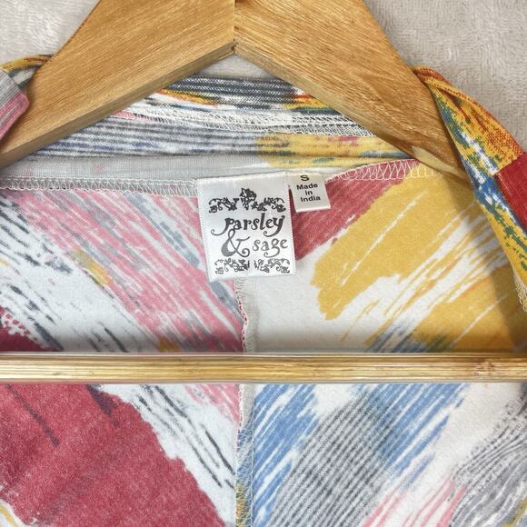 Parsley & Sage Womens Small Cardigan Vest Open Colorful Boho Pheobe Buffay - Picture 7 of 12